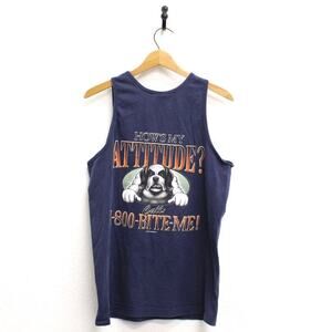 Vintage Big Dogs How's My Attitude Tank Top Large